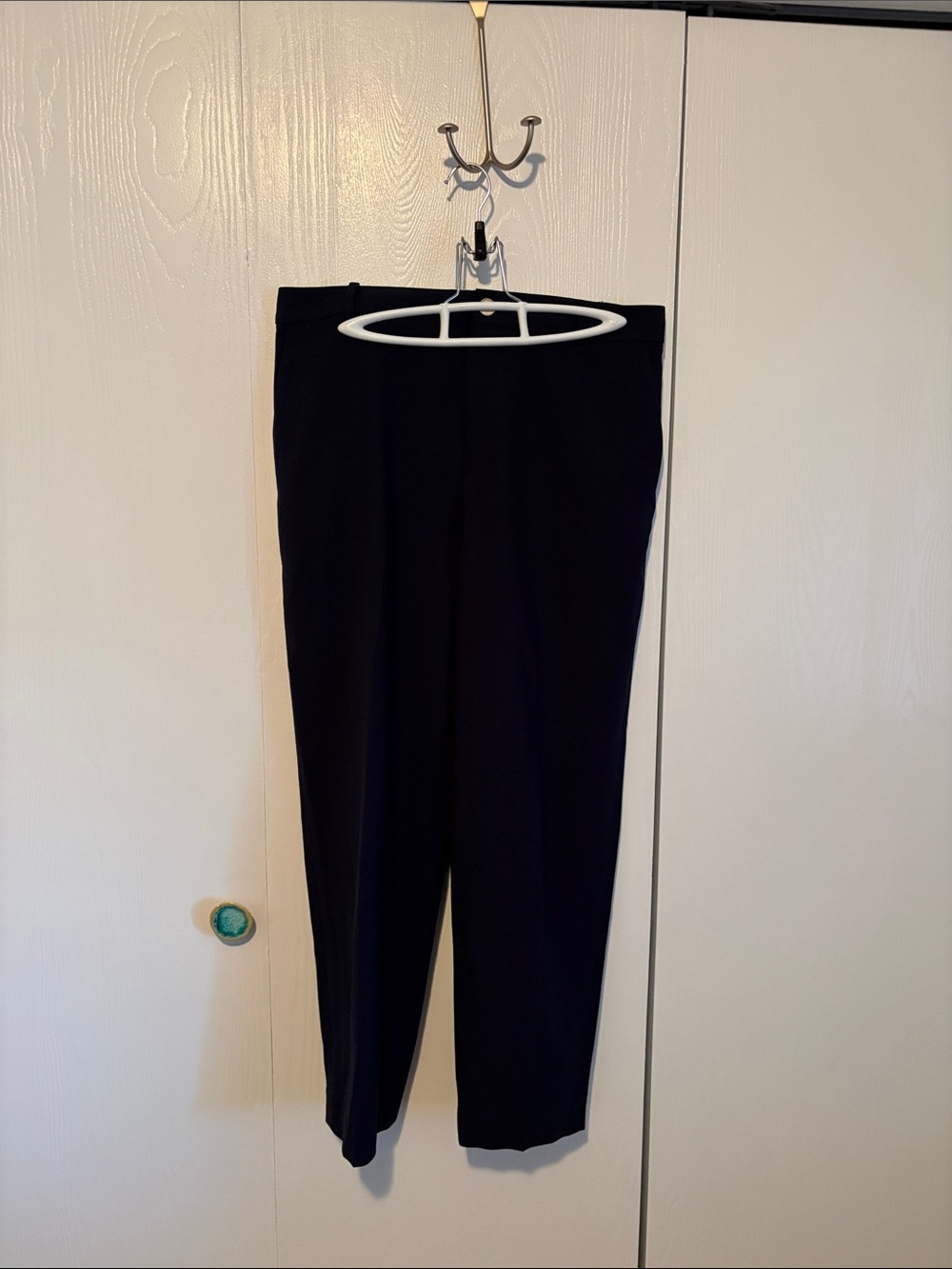 Women's Navy Tailored Trousers - Sleek Straight Leg